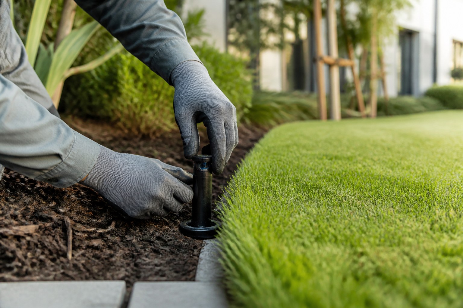 Concept image showing the preferred irrigation-detail photography direction